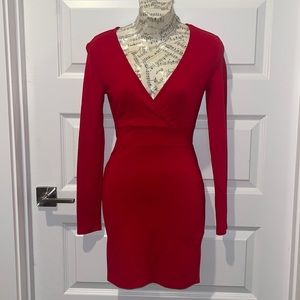 Forever 21 Red Long Sleeved Bodycon Dress